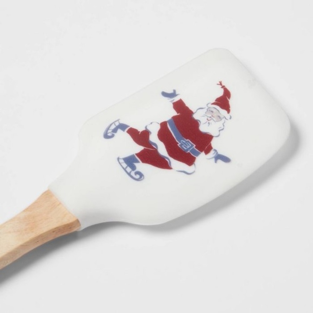 Santa Christmas Silicone Spatula with Wood Handle nwt - Picture 1 of 3